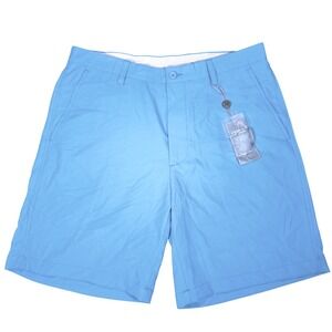 NWT Fennec Mens 34 waist Colt Blue Tech Flat Front Golf Shorts